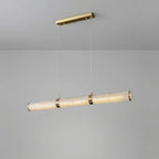 Linear Tubular Alabaster Pendant Light